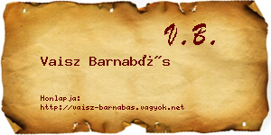 Vaisz Barnabás névjegykártya